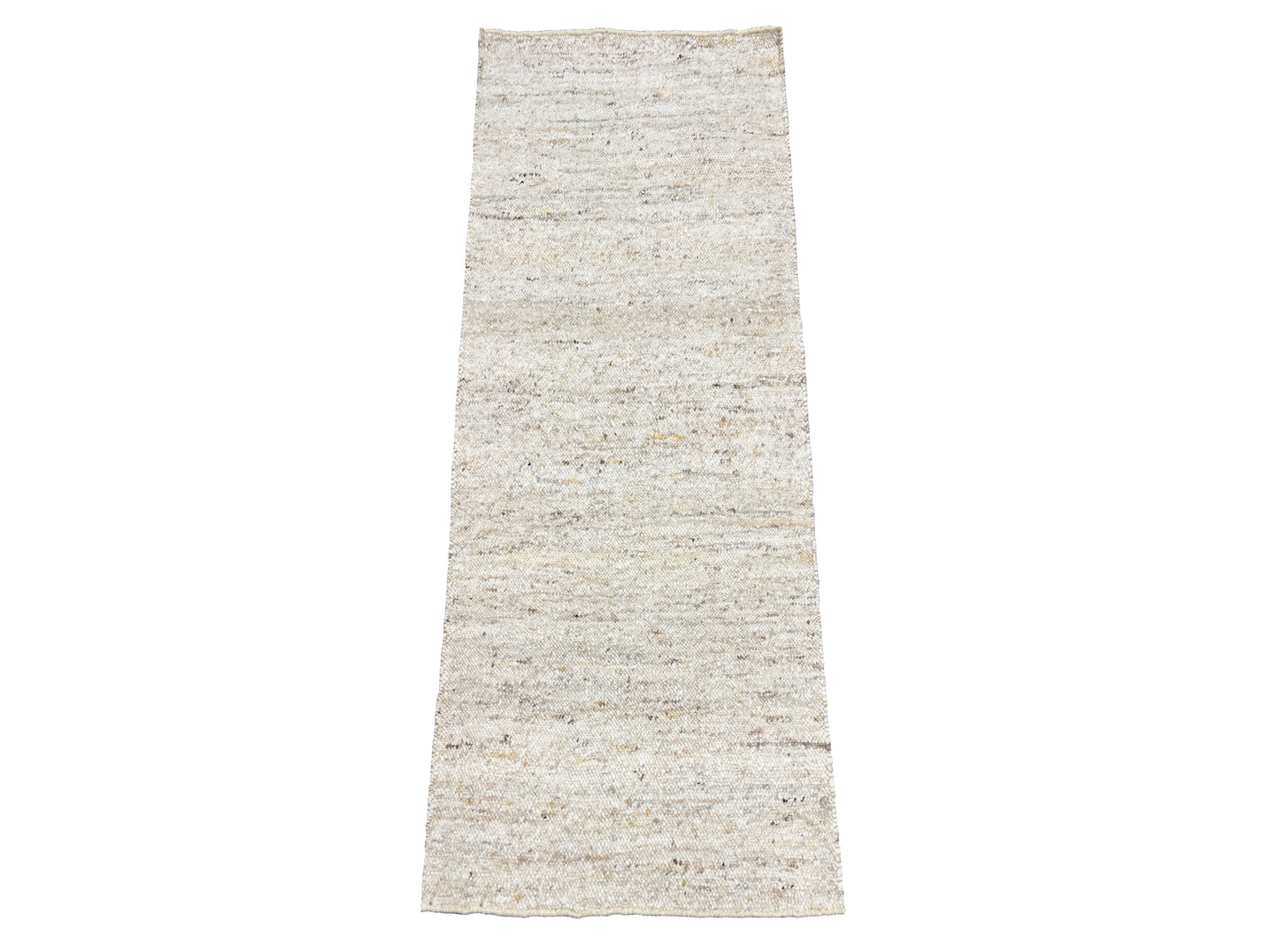 Natural Raw Wool Runner Flatweave Hand-Knotted Rug