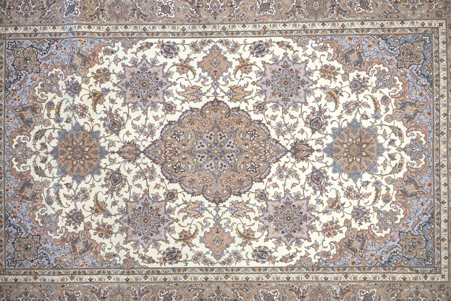 5X8 Fine Persian Isfahan Wool & Silk Signed Davari, Circa 1970