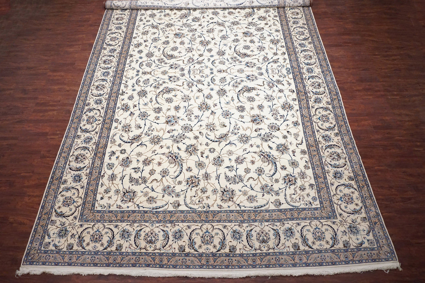 13X19 Persian Wool and Silk Naein Area Rug
