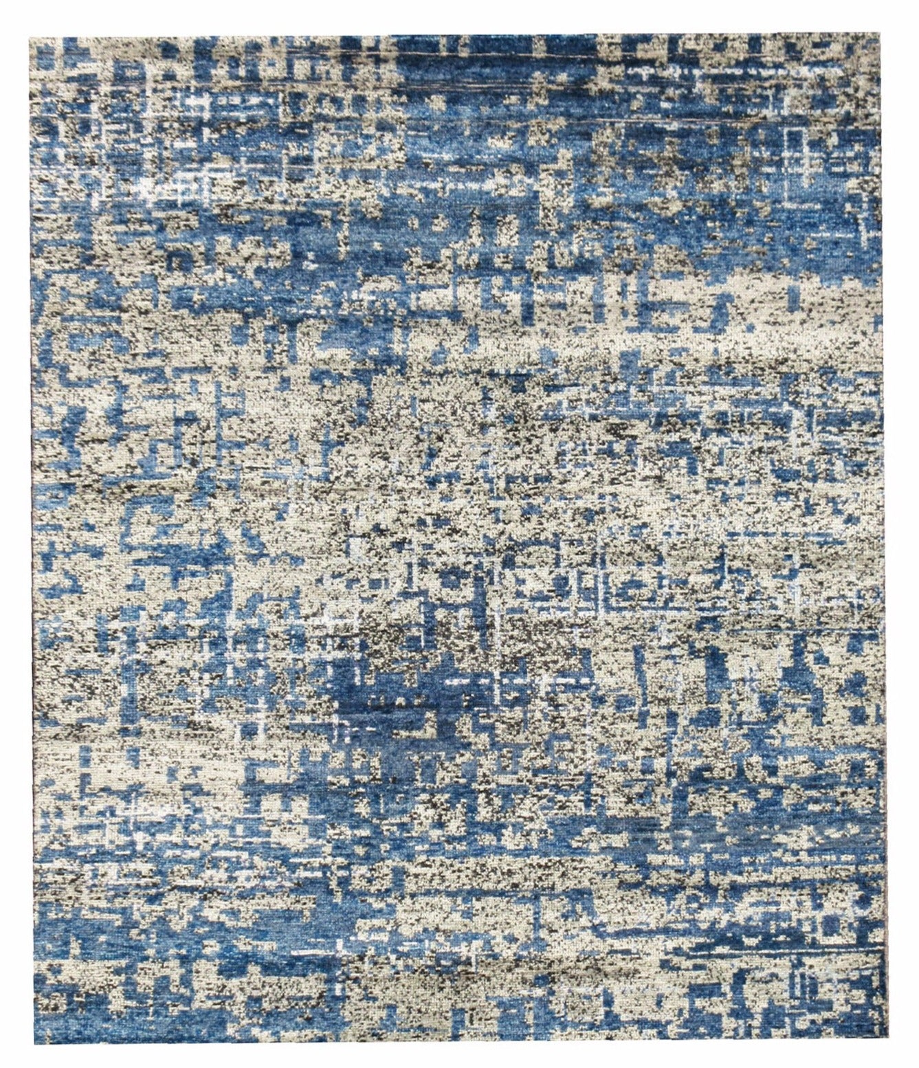 8X10 Modern Hand-Knotted Silk Area Rug