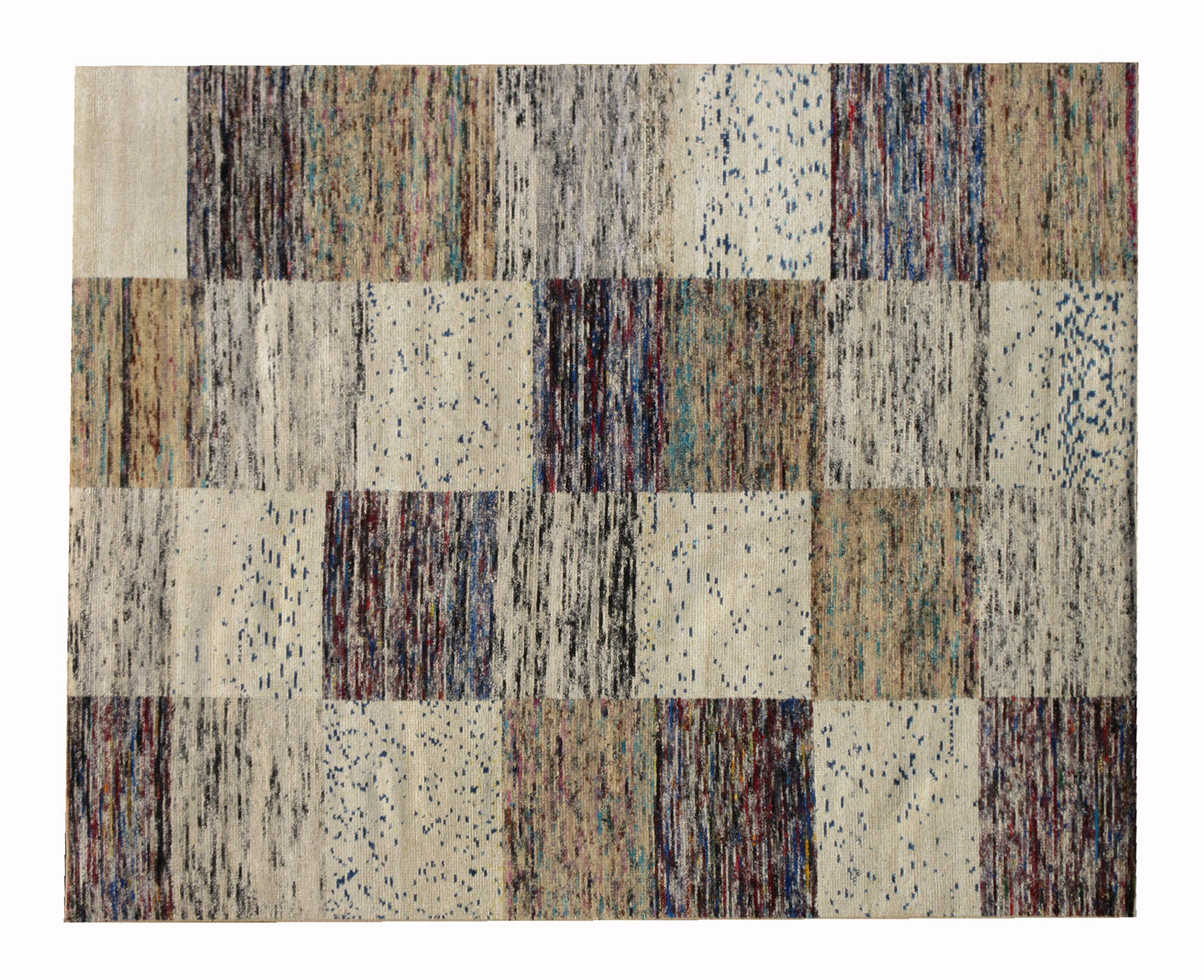 8X10 Modern Hand-Knotted Silk Area Rug