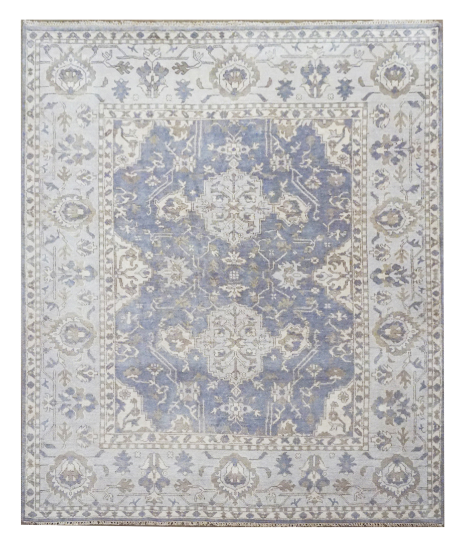8X10 Gray Oushak Hand-Knotted Rug