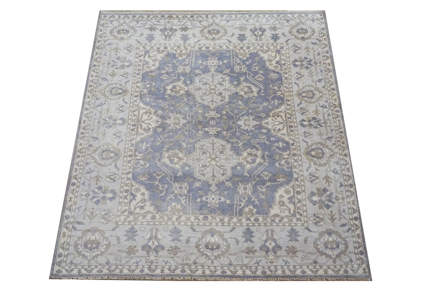8X10 Gray Oushak Hand-Knotted Rug