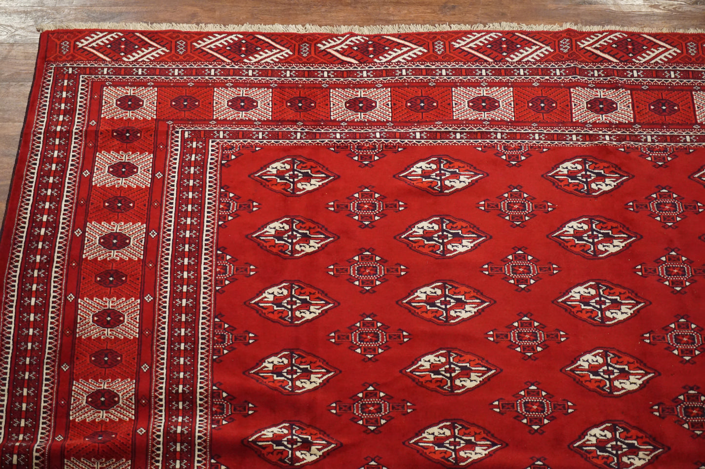 11X13 Vintage Turkoman Bukhara Rug, circa 1970