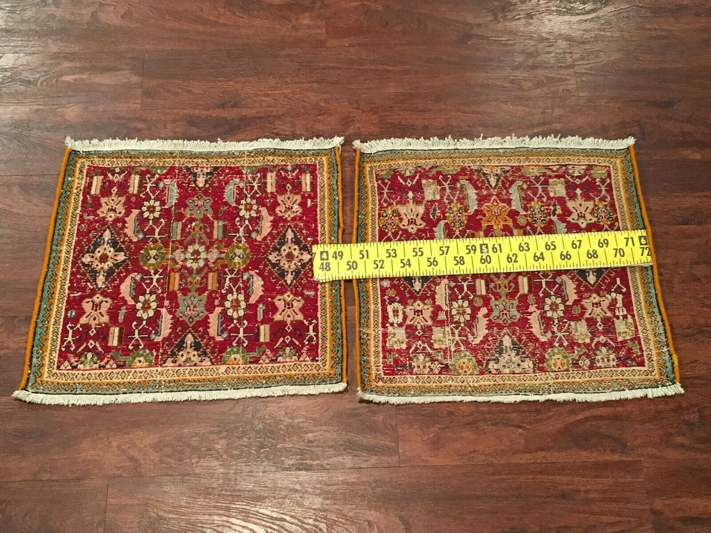 2X2 Pair of Two Square Vintage Tabriz Rugs, circa 1940
