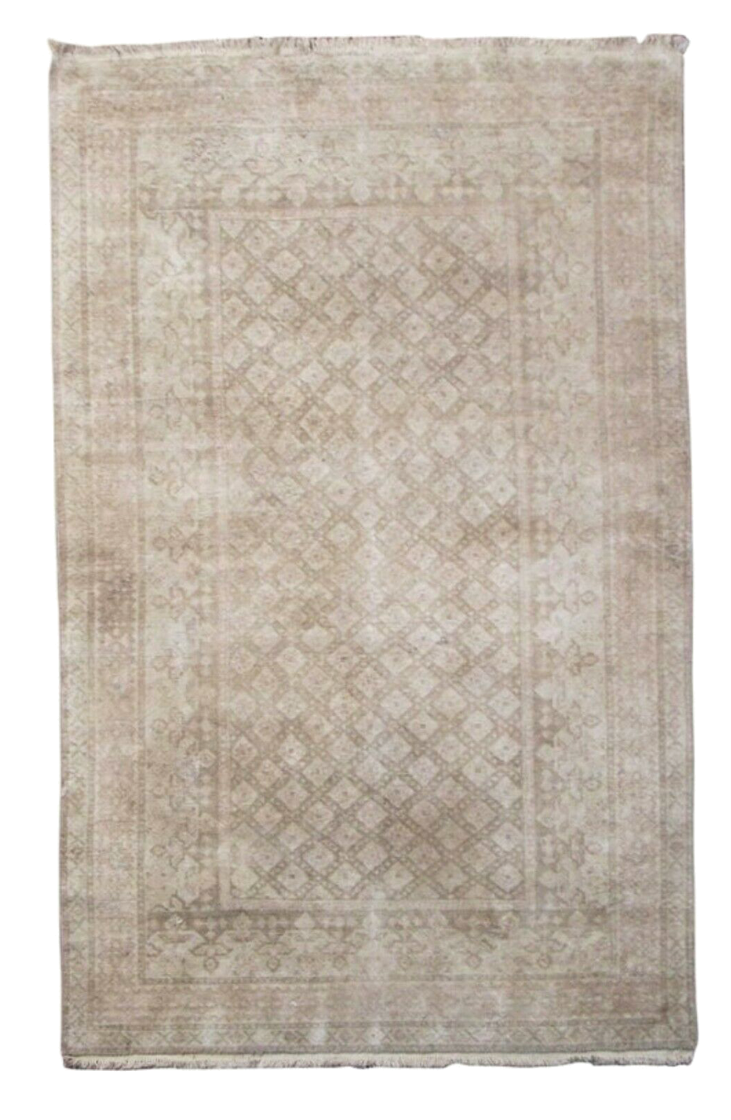 4X7 Antique Indian Cotton Agra Rug, circa 1920