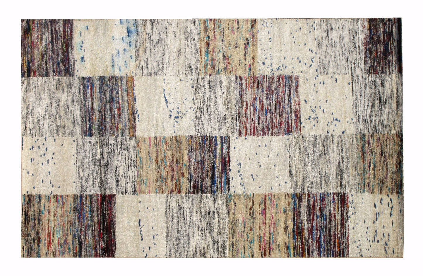 5X8 Silk Modern Hand-Knotted Area Rug