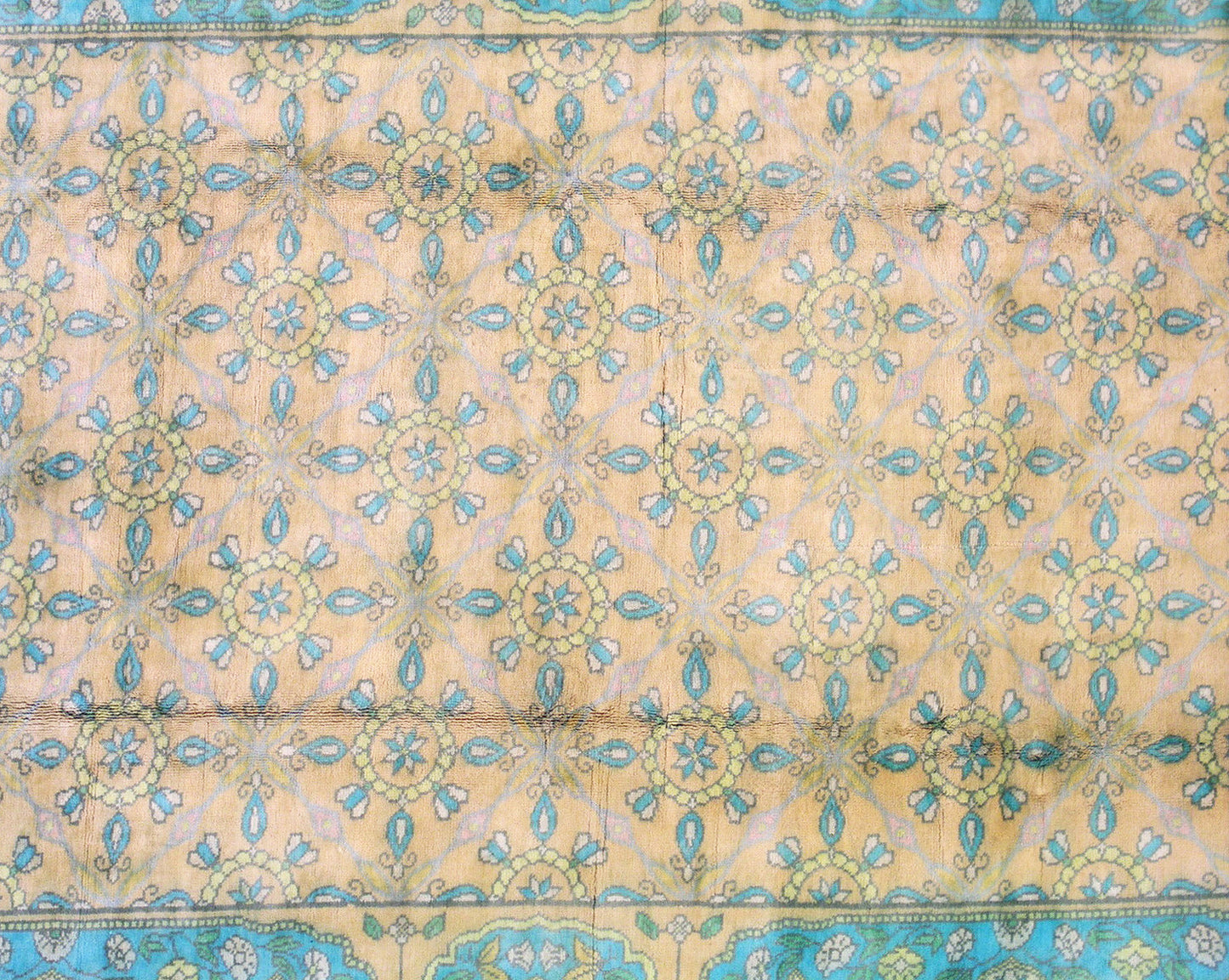 6X9 Antique Indian Cotton Agra Rug, circa 1930