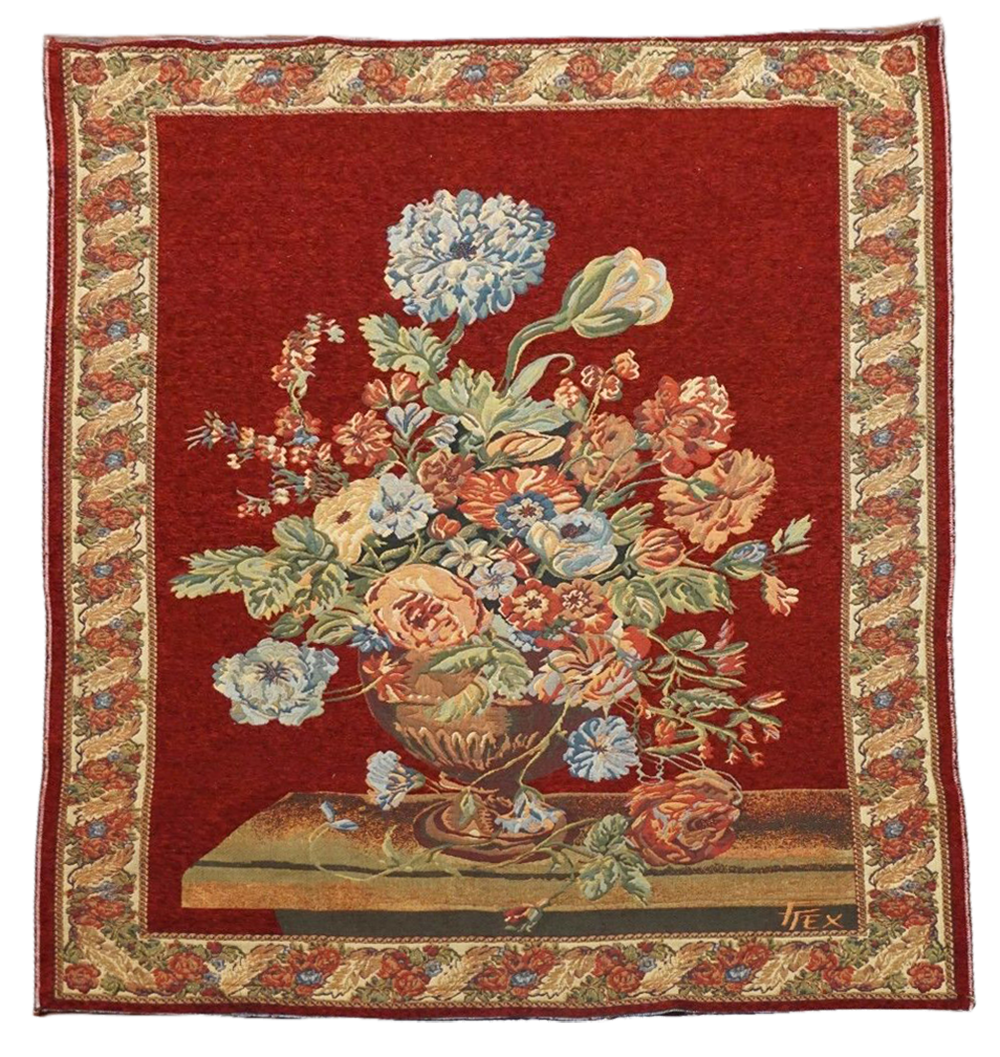 5X6 Vintage Tapestry with a Flower and Vase Design