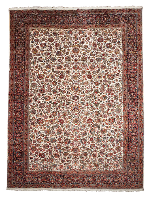 11X16 Fine Wool and Silk Persian Tabriz Rug, circa 2000