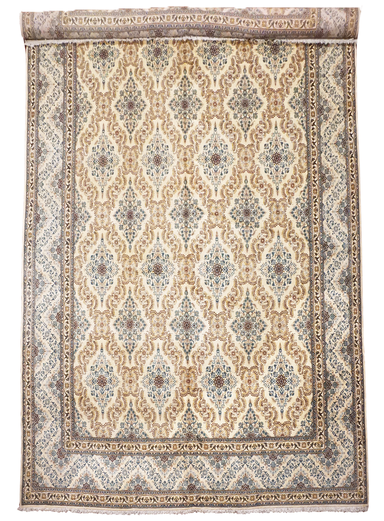 11X17 Antique Fine Persian Kashan Rug, circa 1940