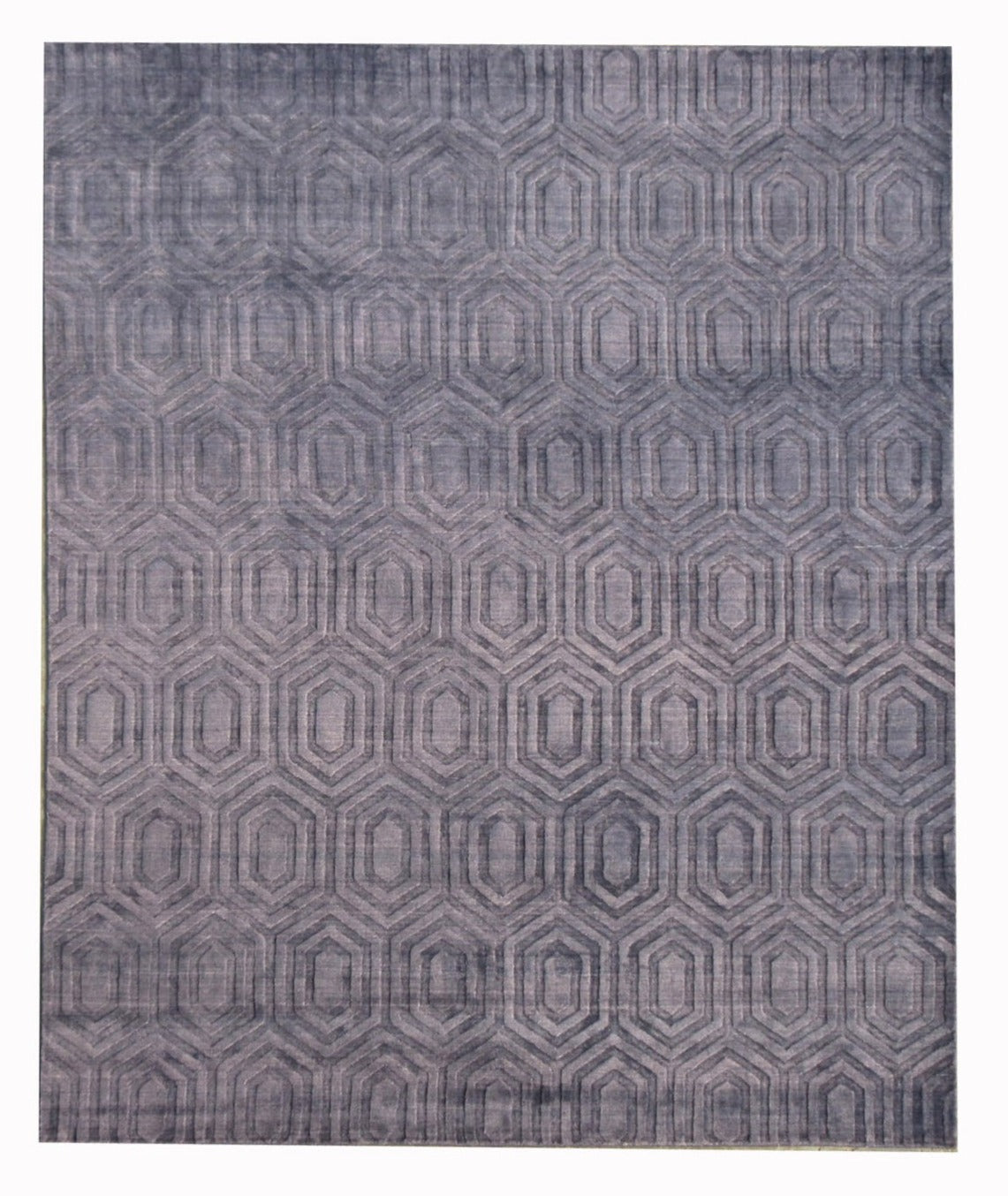 8X10 Gray Silk Modern Handmade Area Rug