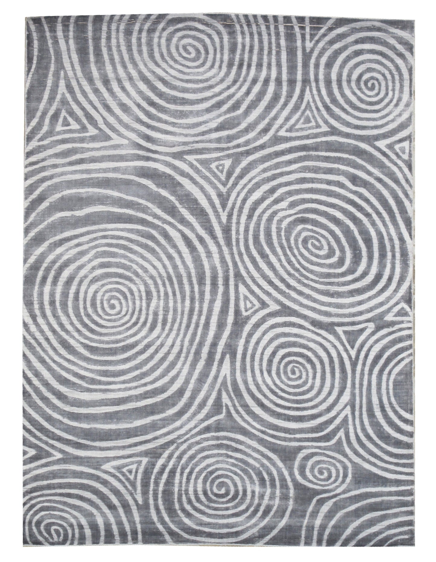 8X10 Modern Spiral Handmade Silk Area Rug