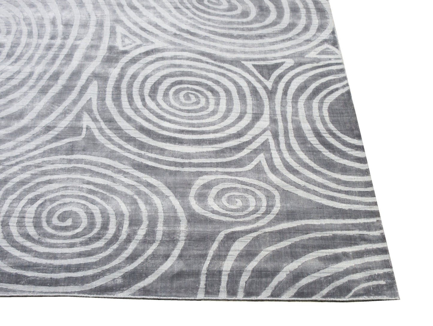 8X10 Modern Spiral Handmade Silk Area Rug