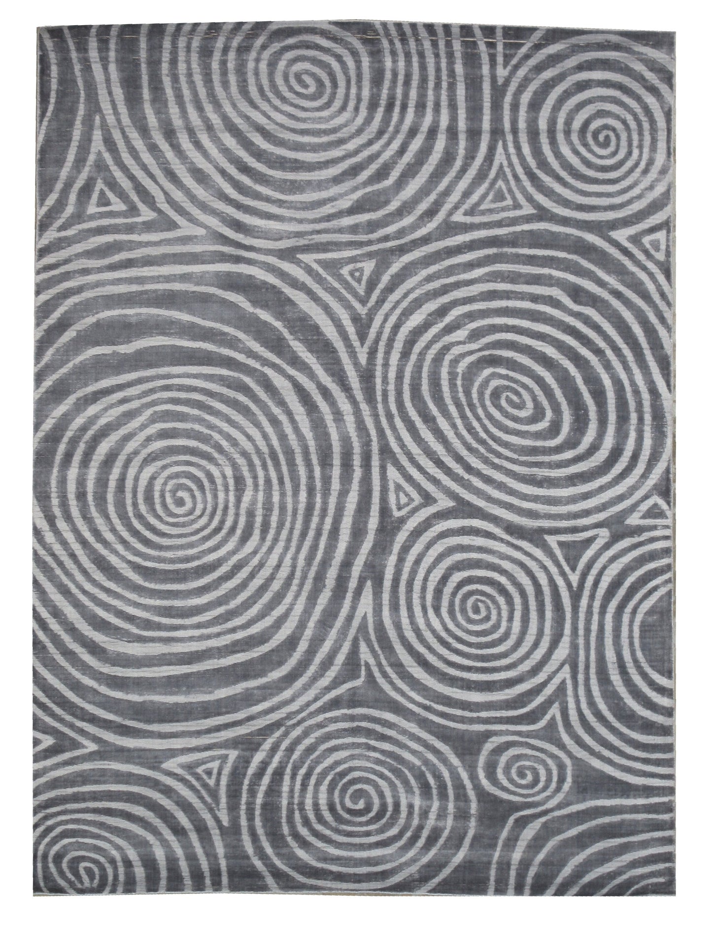 8X10 Modern Spiral Handmade Silk Rug