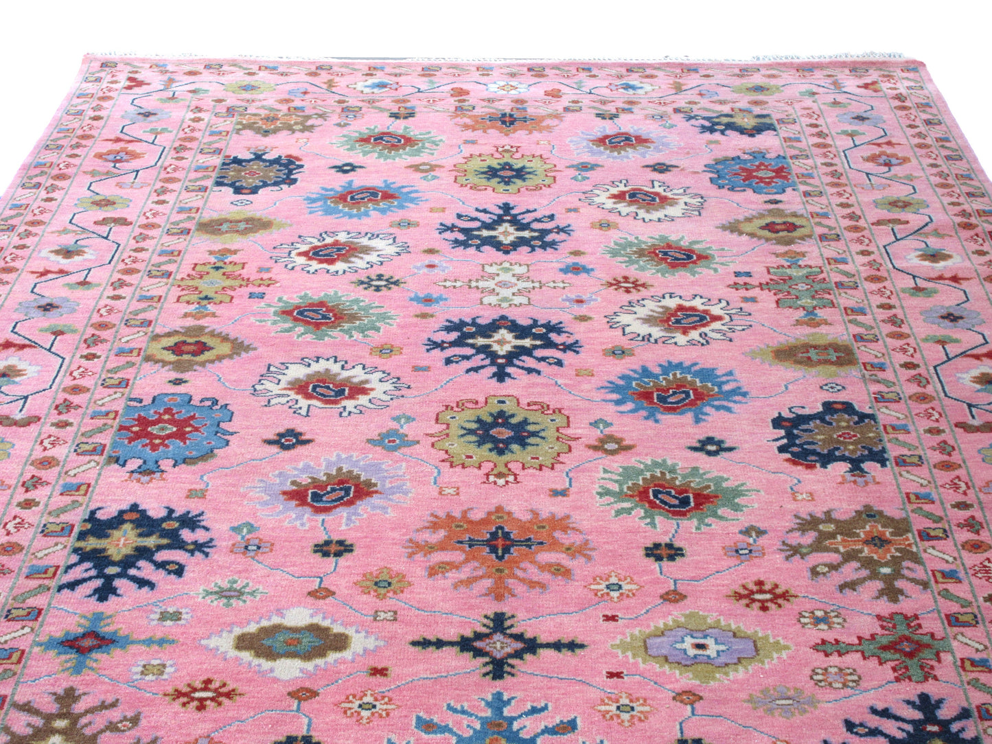 9X18 Pink Oushak Hand-Knotted Rug