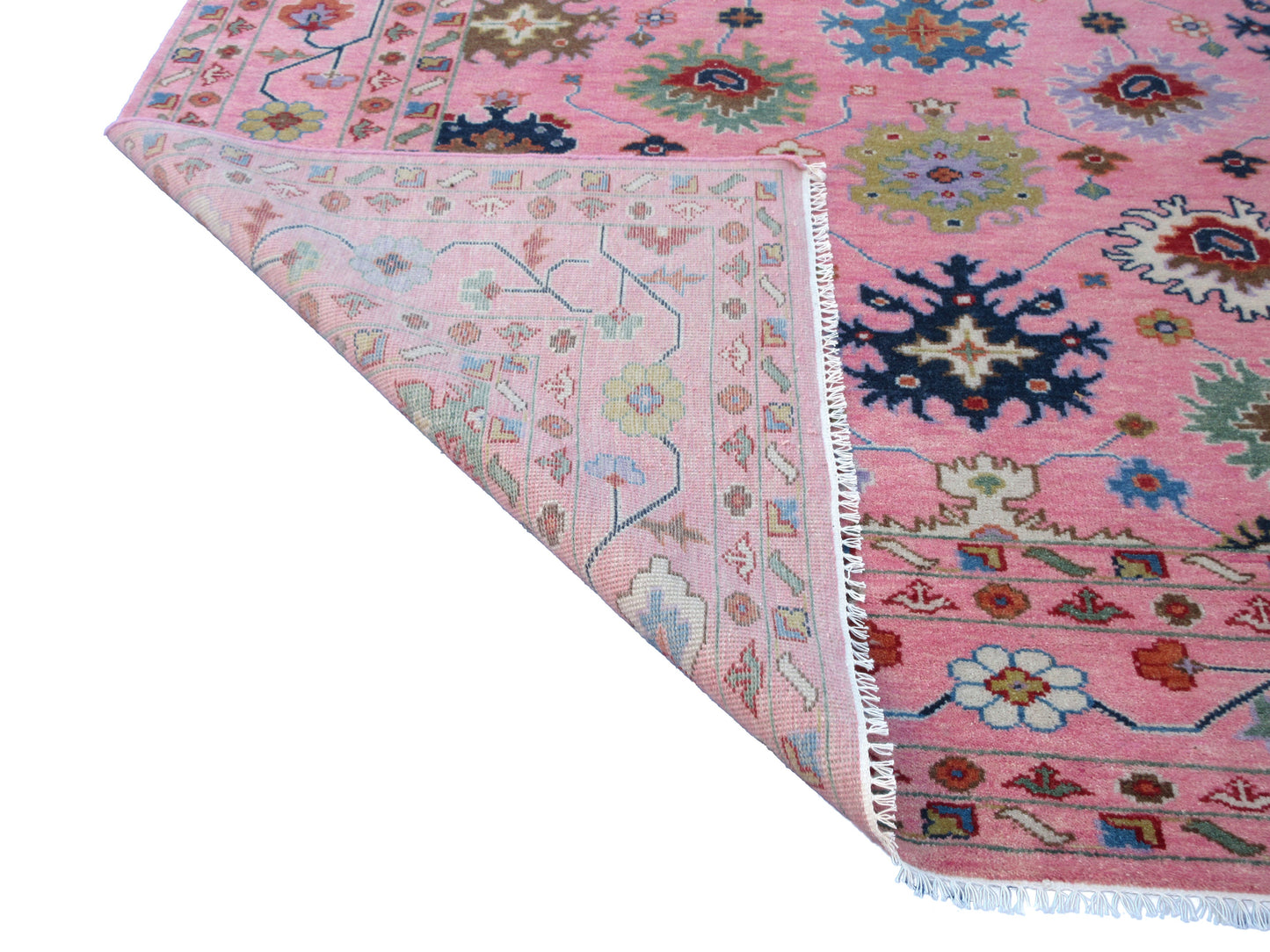 9X18 Pink Oushak Hand-Knotted Rug