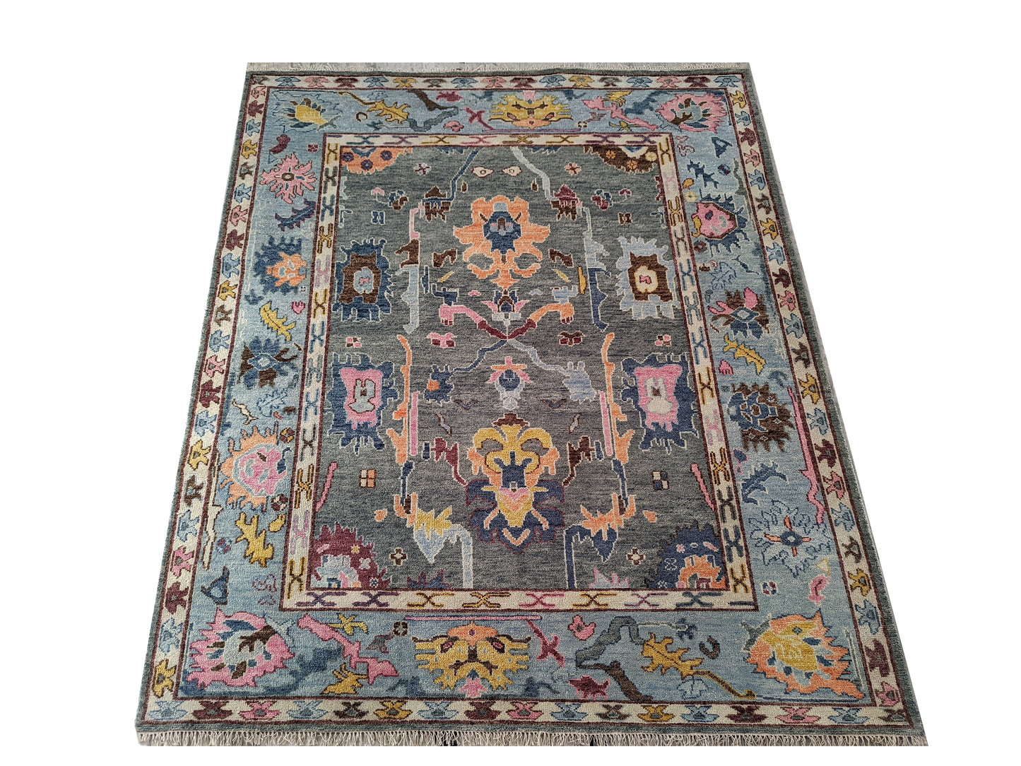 8X10 Oushak Hand-Knotted Rug