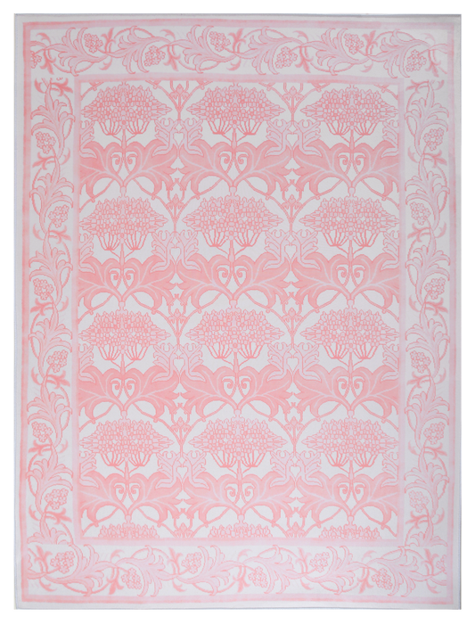 Modern Pink William Morris Inspired Machine Washable Rug